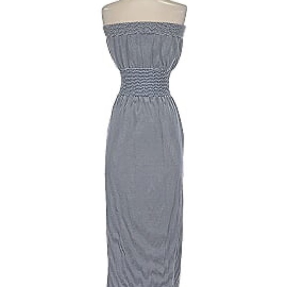 Black and White Strapless Ruched Sheath Dress - Picture 1 of 7